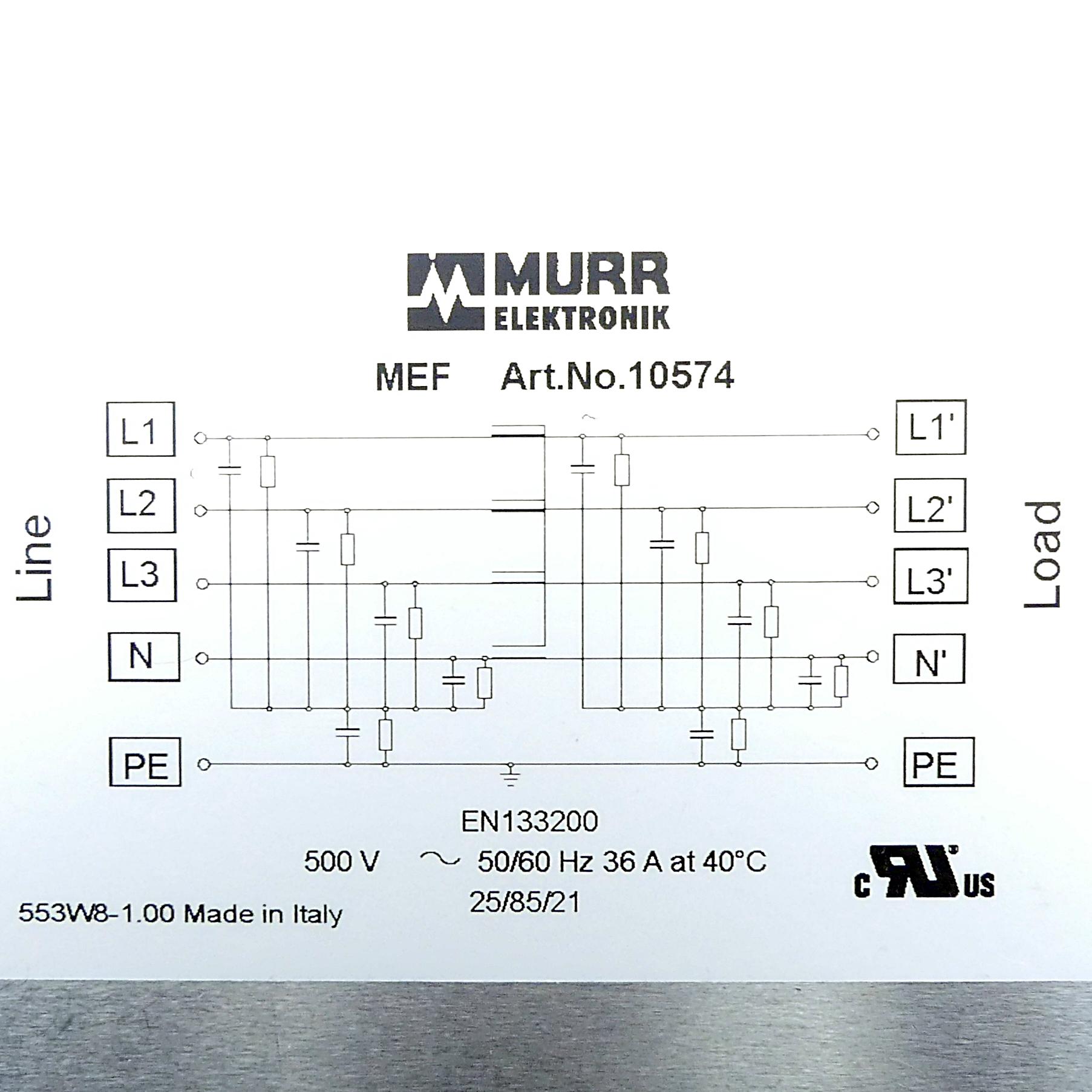 Produktfoto 2 von MURRELEKTRONIK MEF Netzentstörfilter