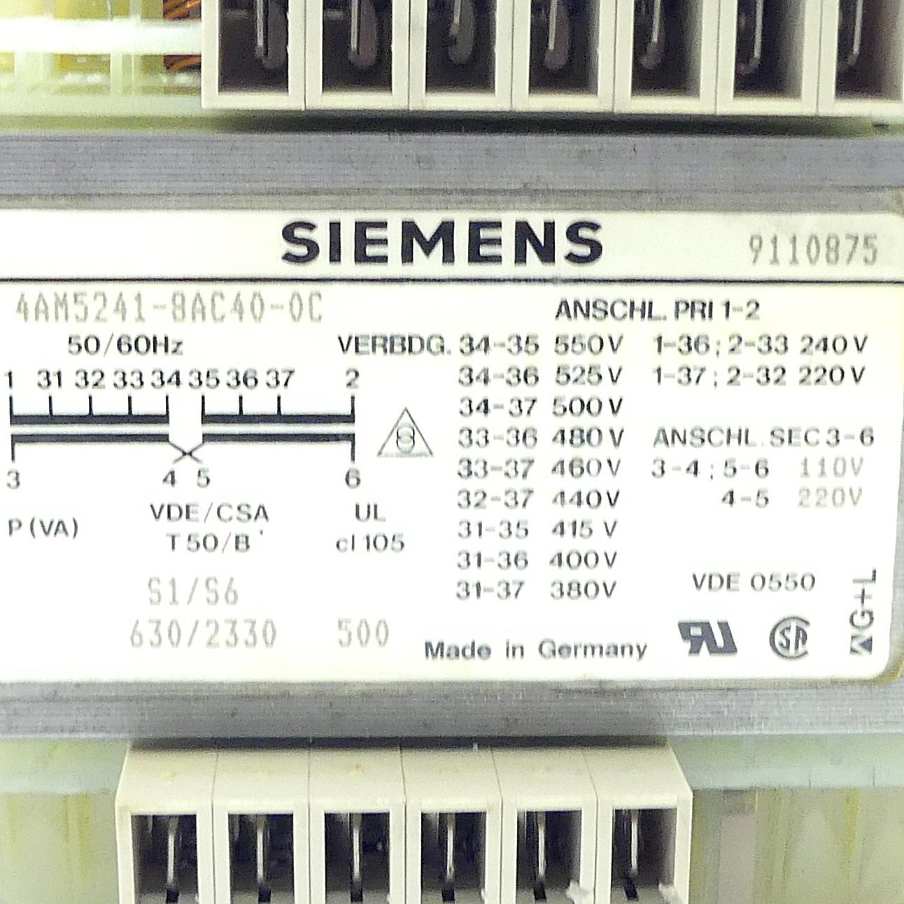 Produktfoto 2 von SIEMENS Transformator