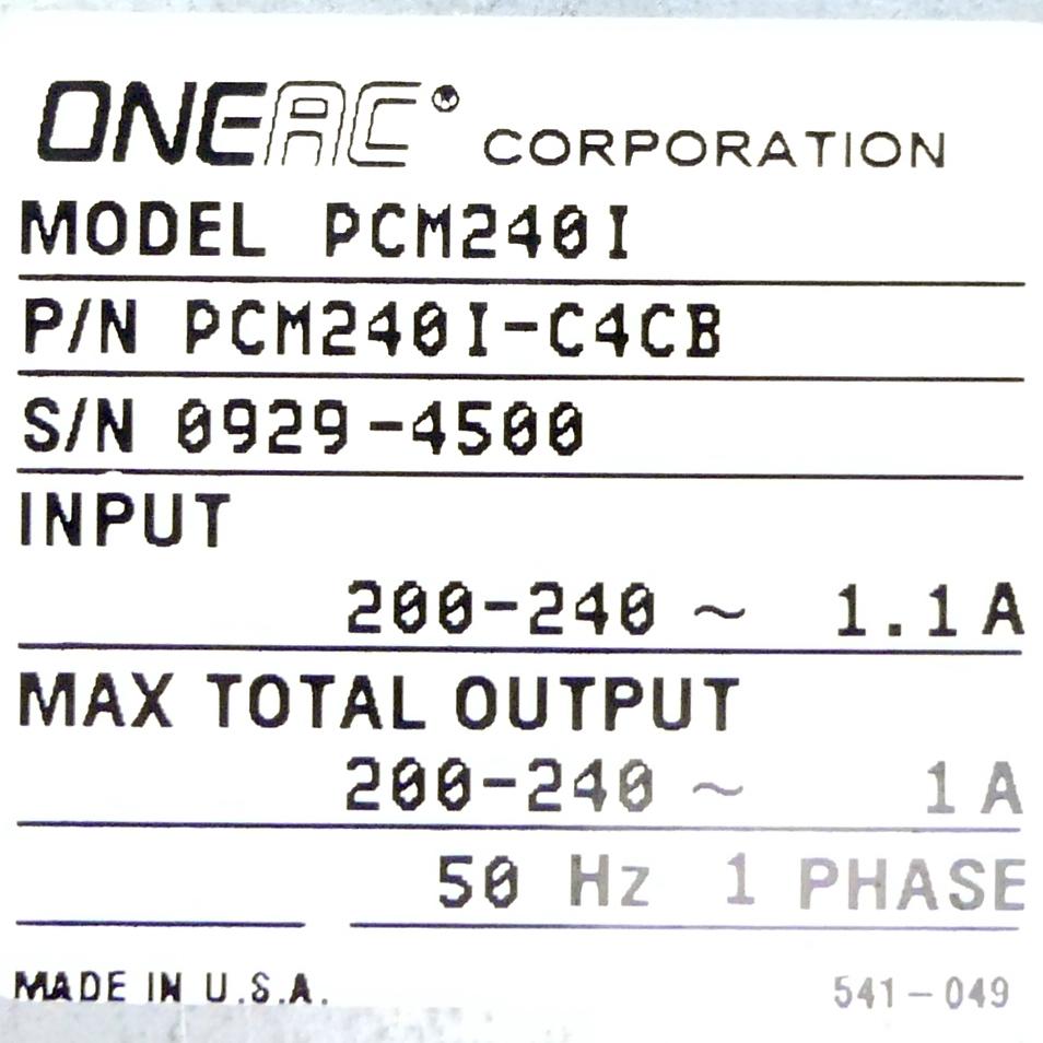 Produktfoto 2 von ONEAC Stromversorgung (med.) PCM240I