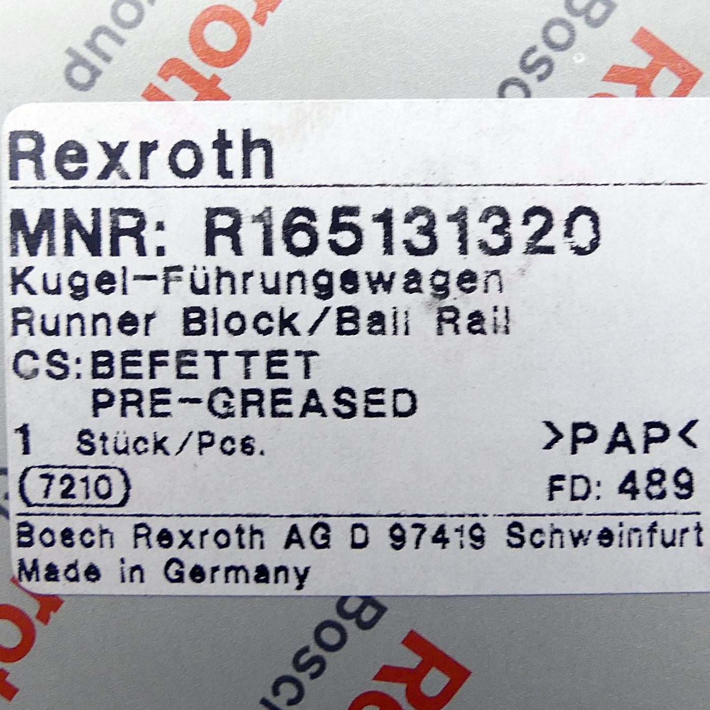 Produktfoto 2 von REXROTH Kugel-Führungswagen