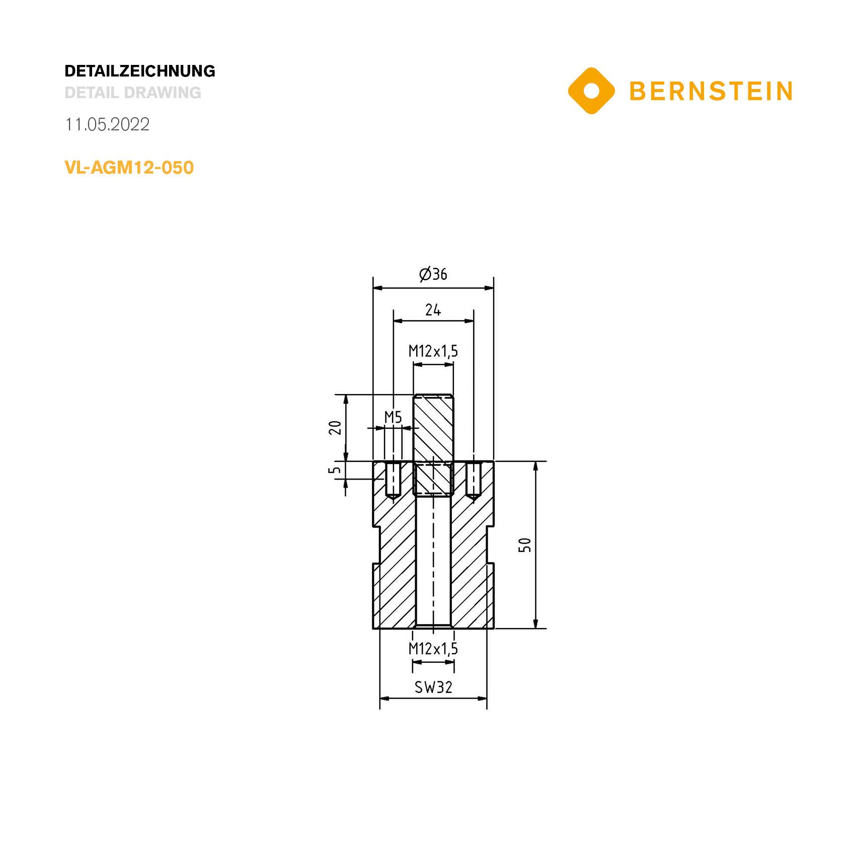 Produktfoto 4 von Verlängerung 50 mm Außengewinde M12x1,5