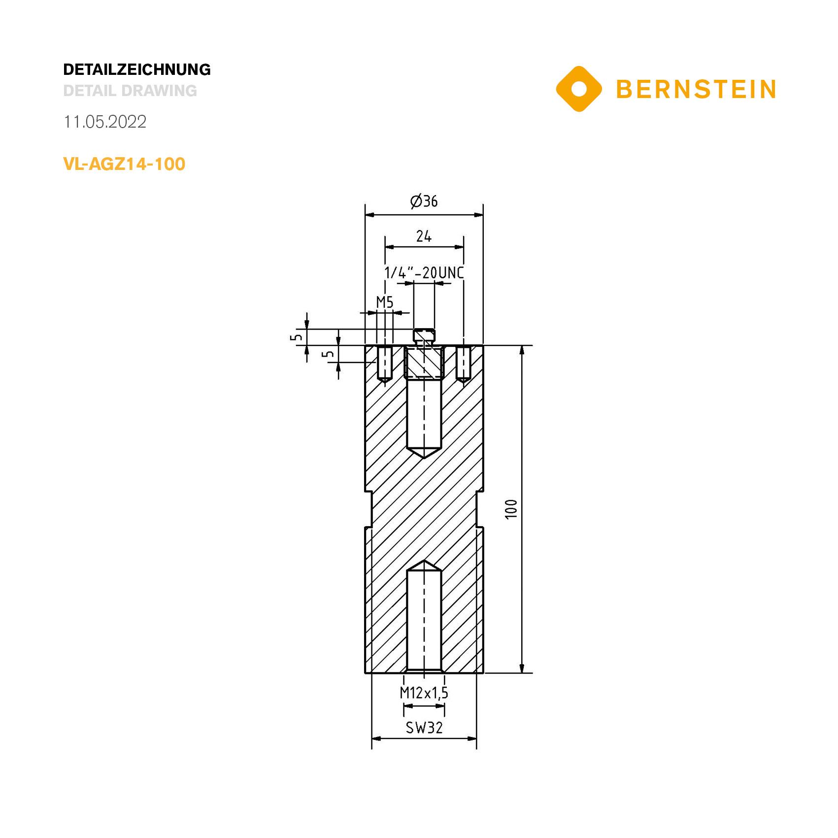 Produktfoto 4 von Verlängerung 100 mm Außengewinde 1/4 Zoll