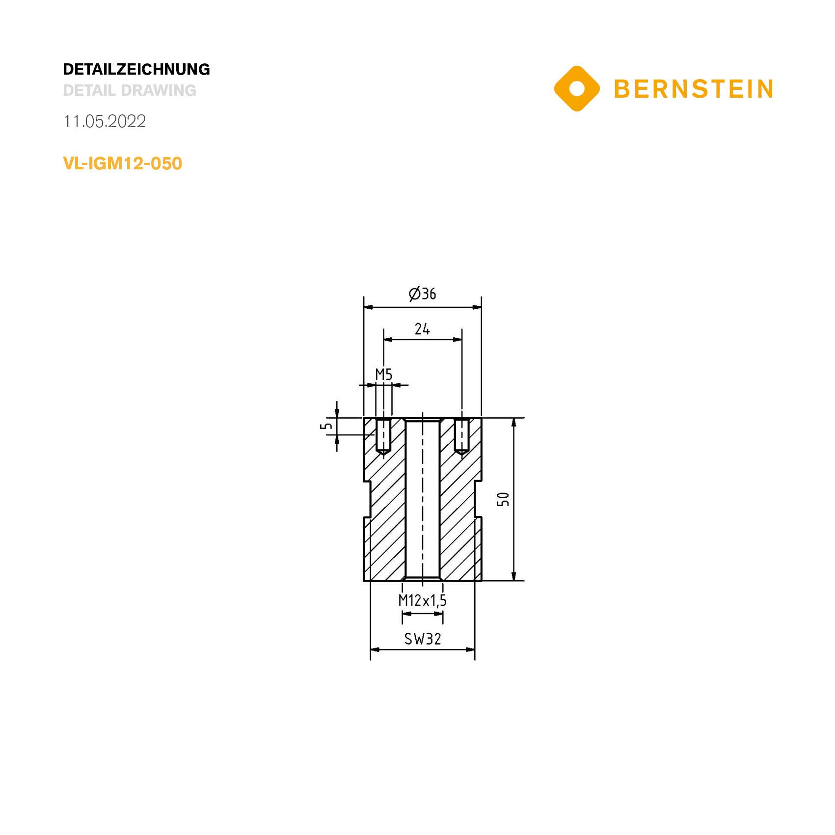 Produktfoto 4 von Verlängerung 50 mm Innengewinde M12x1,5