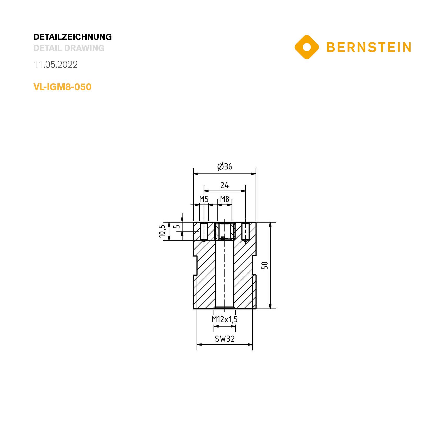 Produktfoto 4 von Verlängerung 50 mm Innengewinde M8