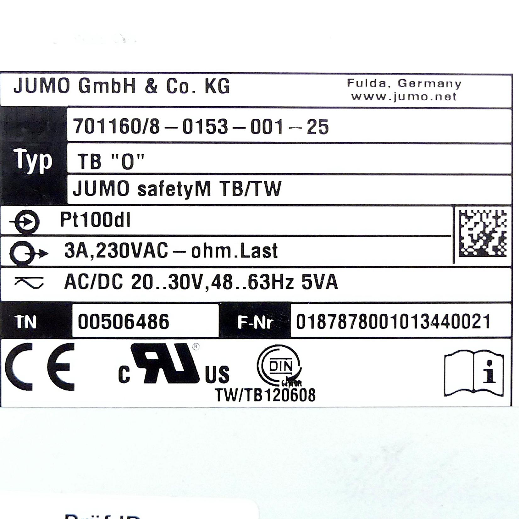 Produktfoto 2 von JUMO Temperaturbegrenzer TB/TW