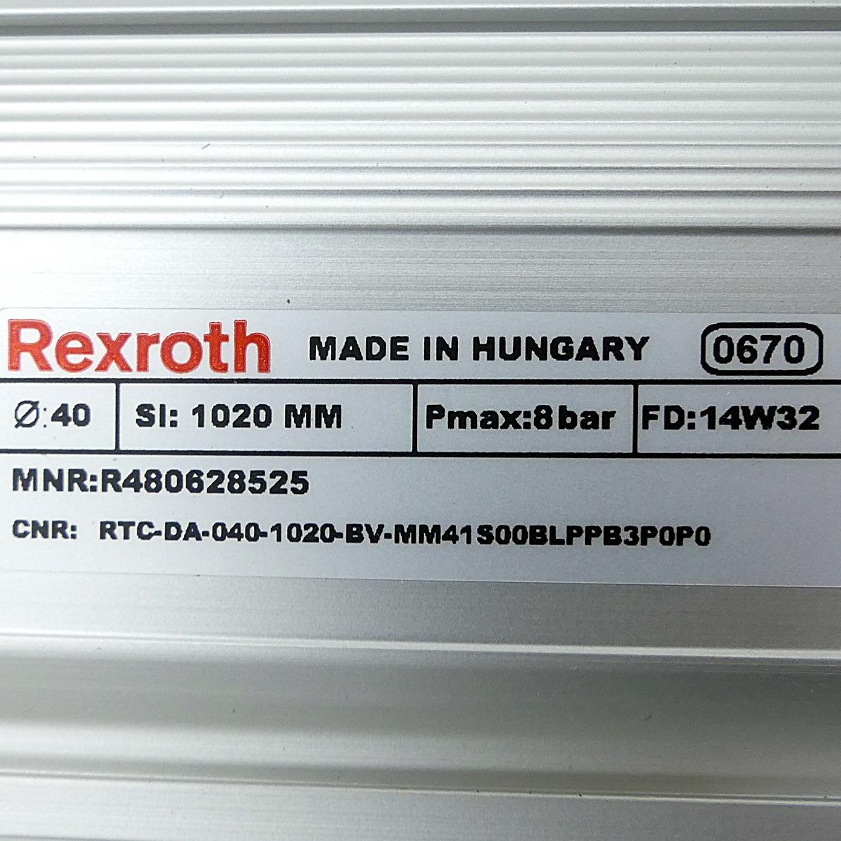 Produktfoto 2 von REXROTH Schlitzzylinder RTC-DA-040-1020-BV-MM41S00BLPPB3P0P0