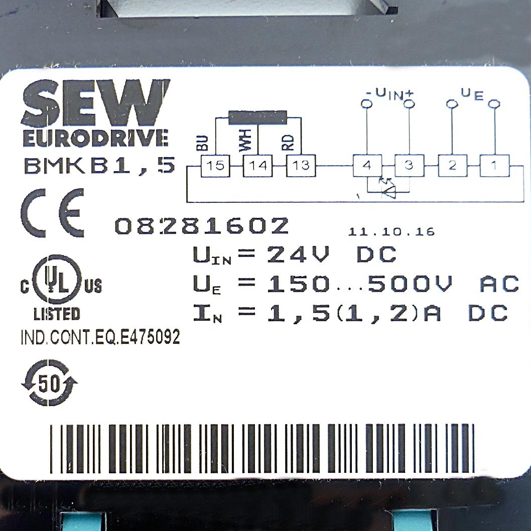 Produktfoto 2 von SEW-EURODRIVE Bremsgleichrichter BMK B1,5