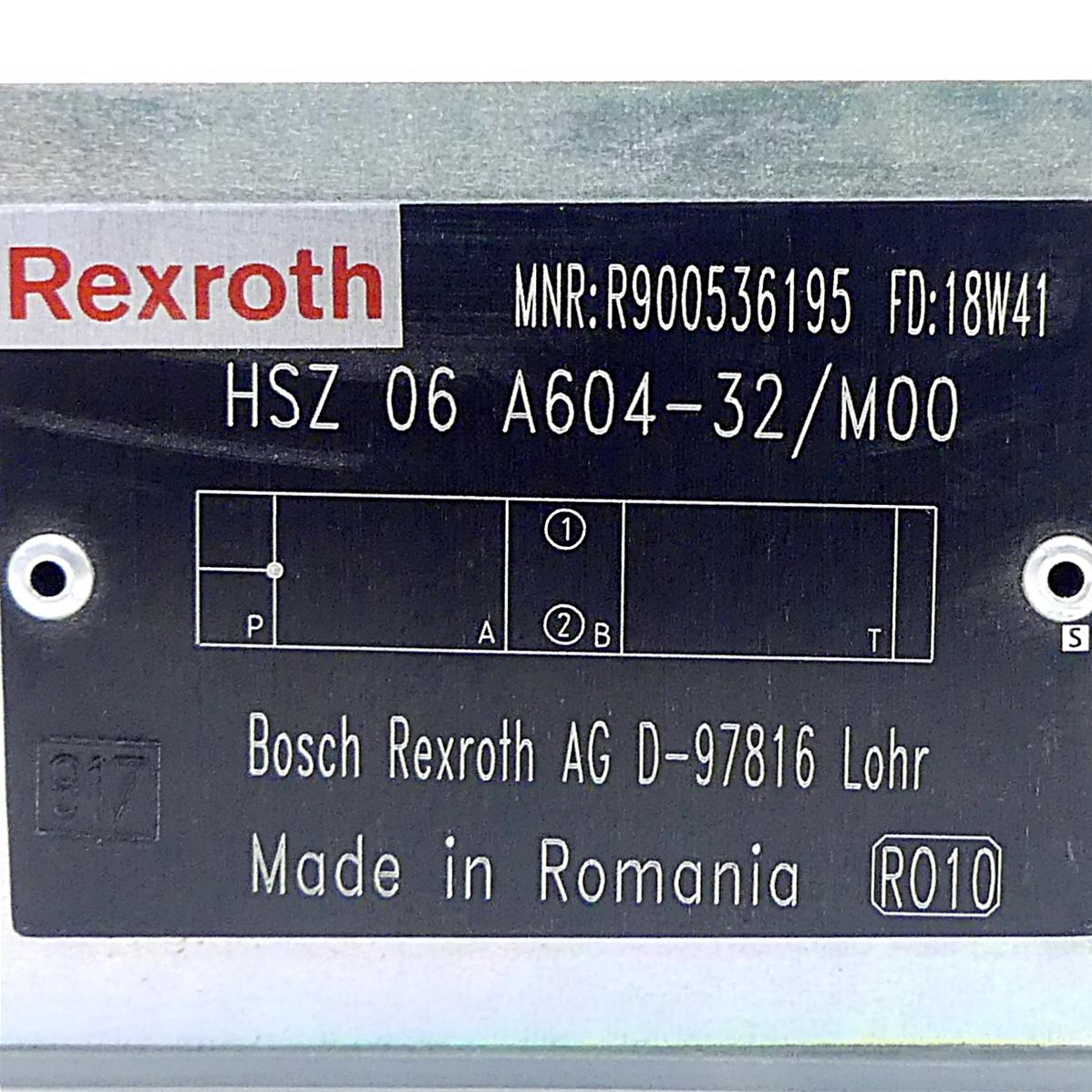 Produktfoto 2 von REXROTH Zwischenplatte HSZ 06 A604-32/M00