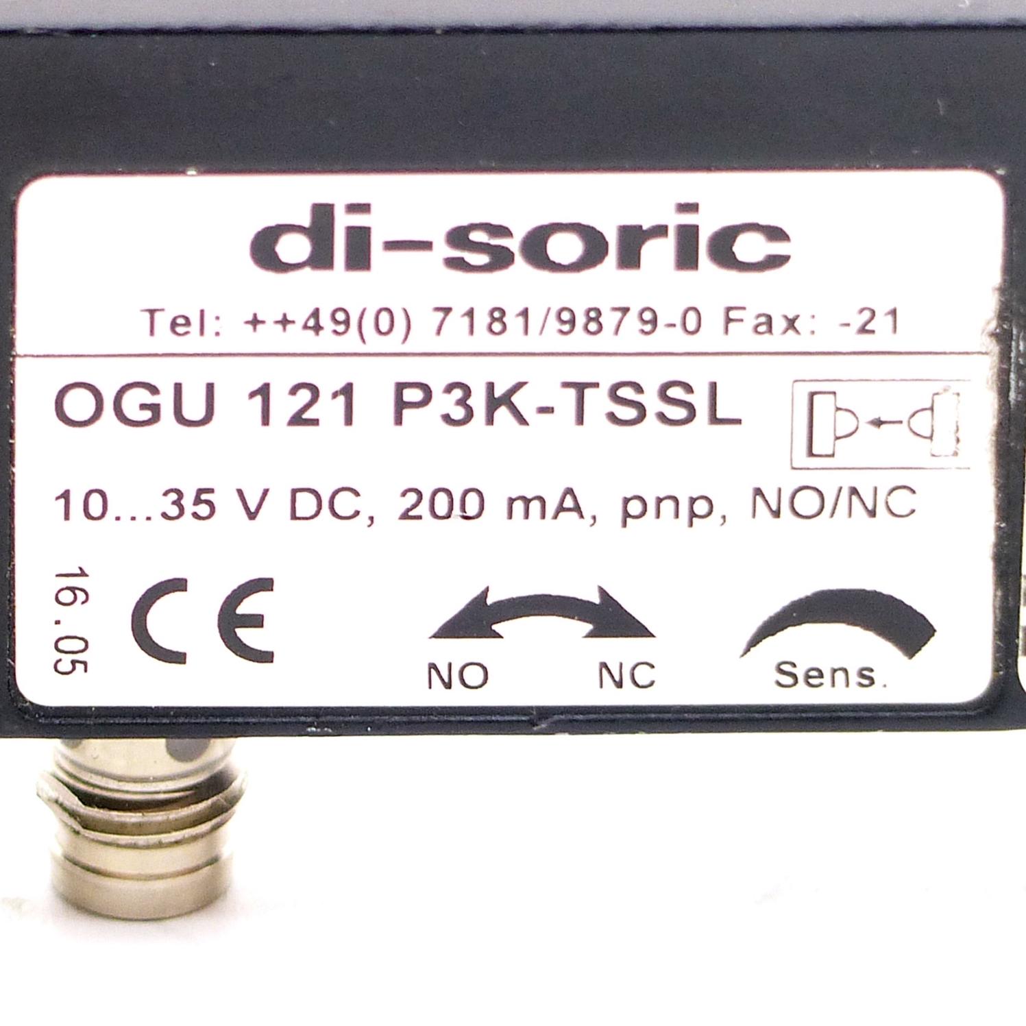 Produktfoto 2 von DI-SORIC Lichtschranke OGU 121 P3K-TSSL