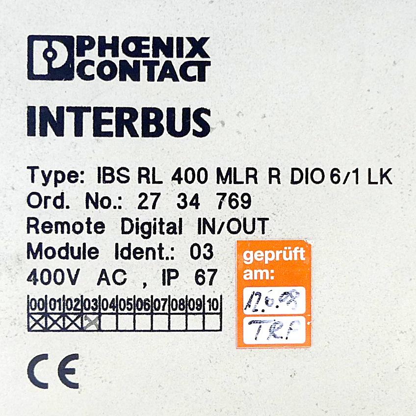 Produktfoto 2 von PHOENIX CONTACT Motorschalter IBS RL 400 MLR R DIO 6/1 LK