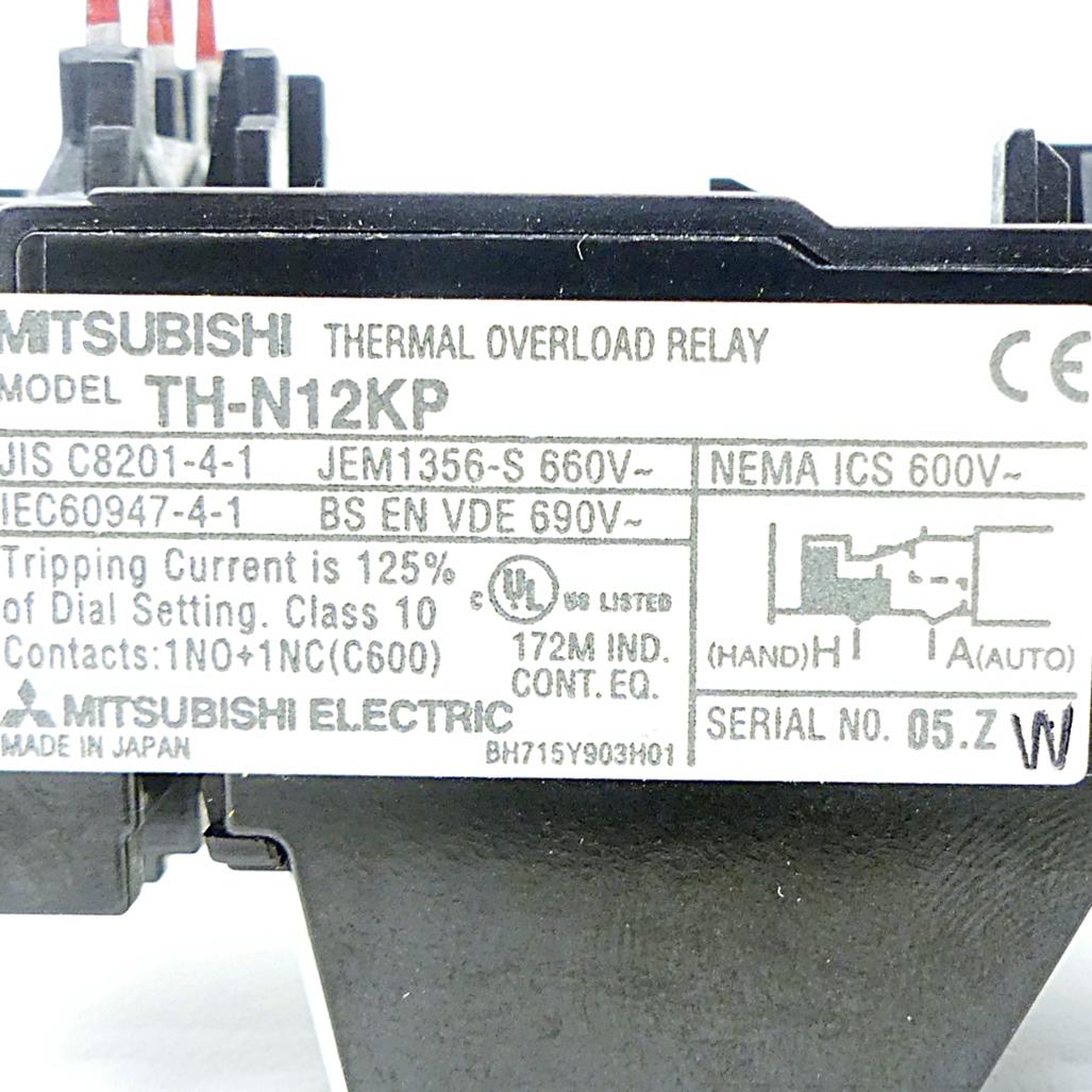 Produktfoto 2 von MITSUBISHI Thermo Überlast Relais