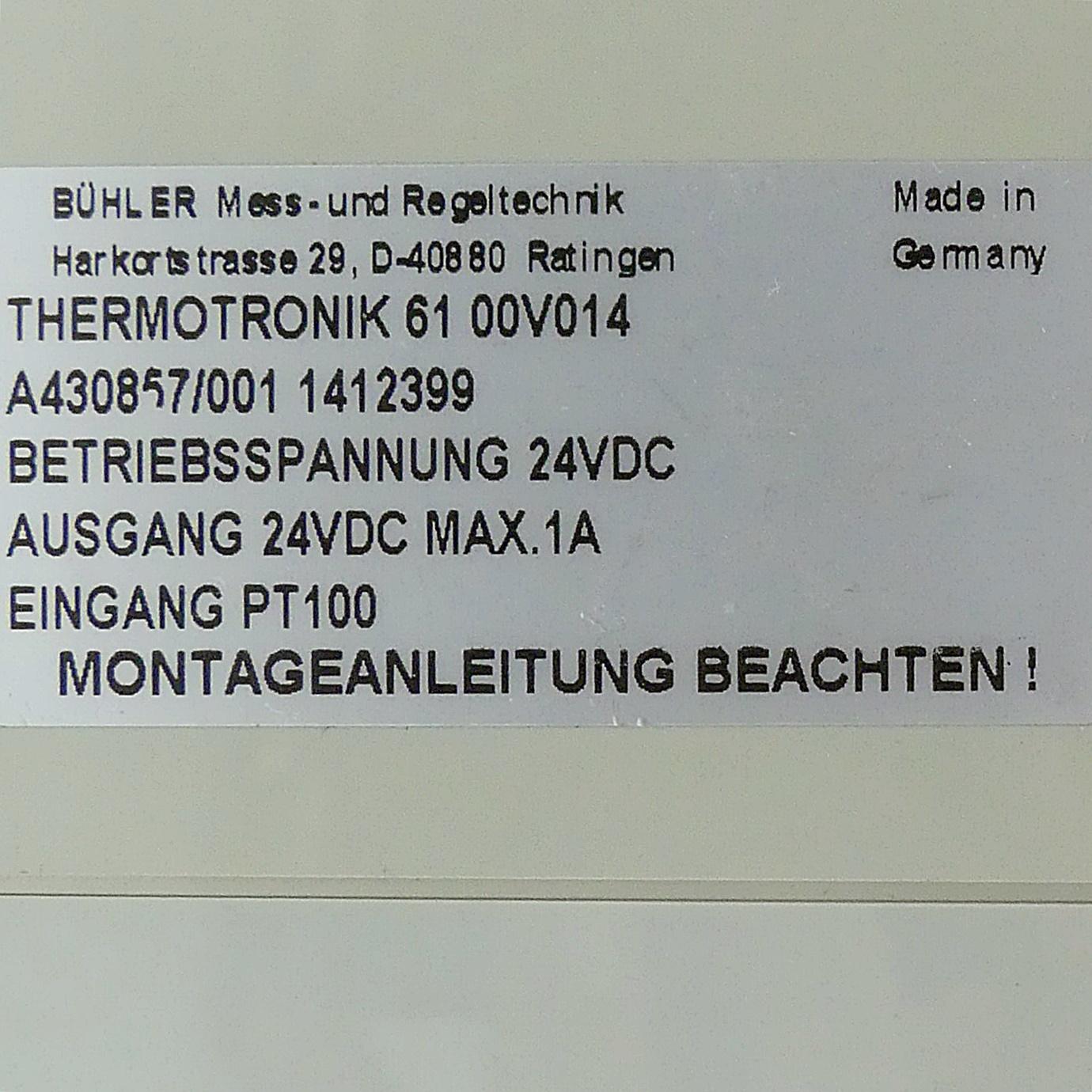 Produktfoto 2 von BÜHLER MESSTECHNIK Temperatursensor Thermotronik