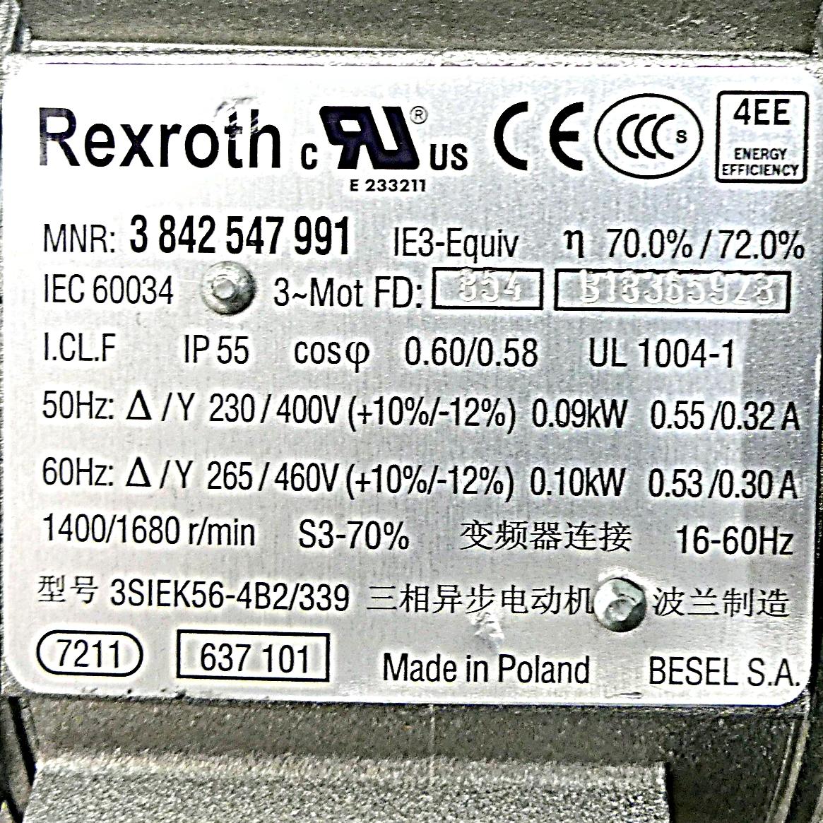 Produktfoto 2 von REXROTH Drehstrommotor 3842547991