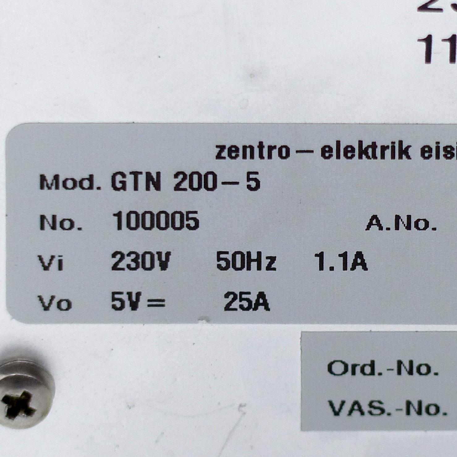 Produktfoto 2 von ZENTRO-ELEKTRIK Netzteil GTN 200-5