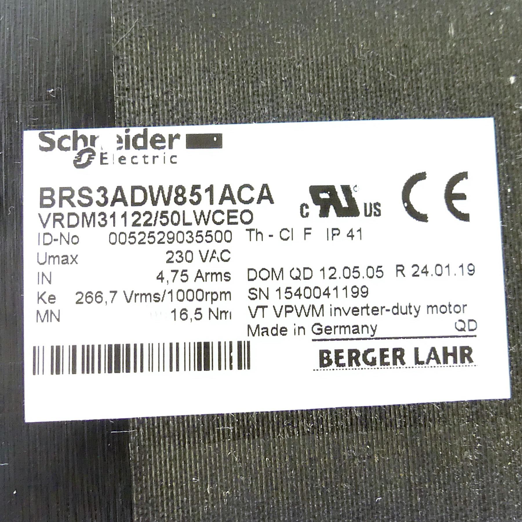 Produktfoto 2 von BERGER LAHR Schrittmotor BRS3ADW851ACA