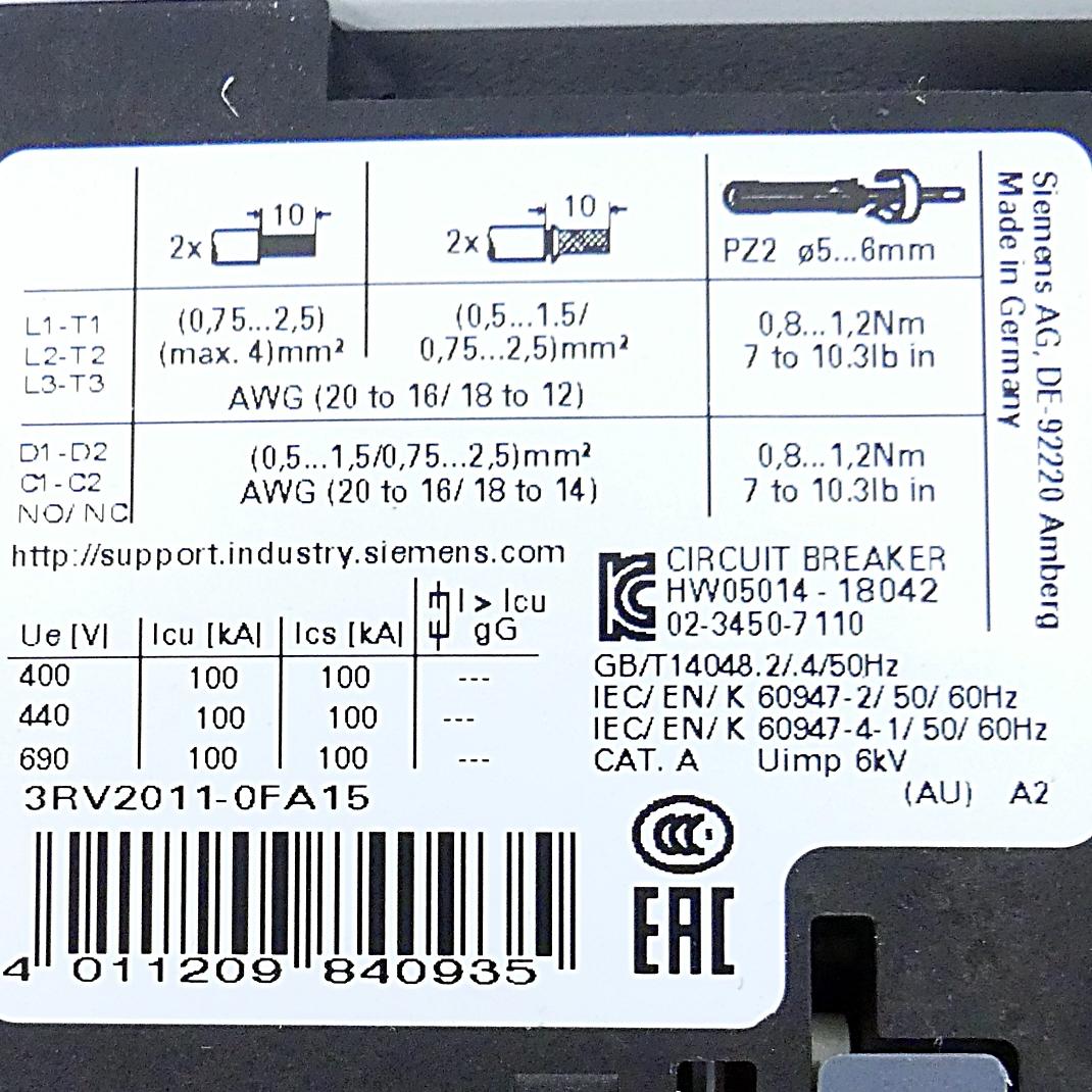 Produktfoto 2 von SIEMENS Leistungsschalter