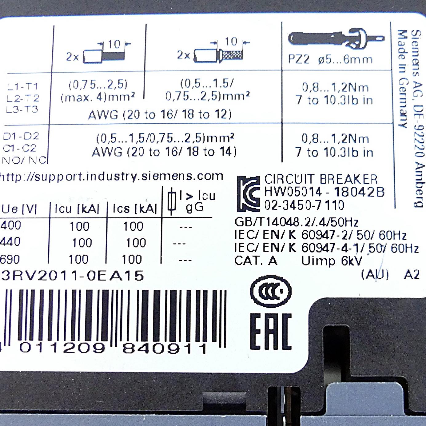 Produktfoto 2 von SIEMENS Leistungsschalter