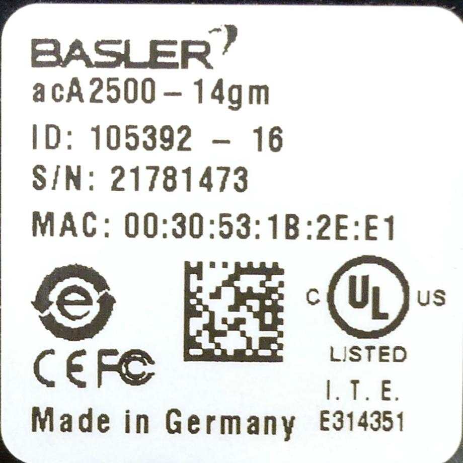 Produktfoto 2 von BASLER Kamera