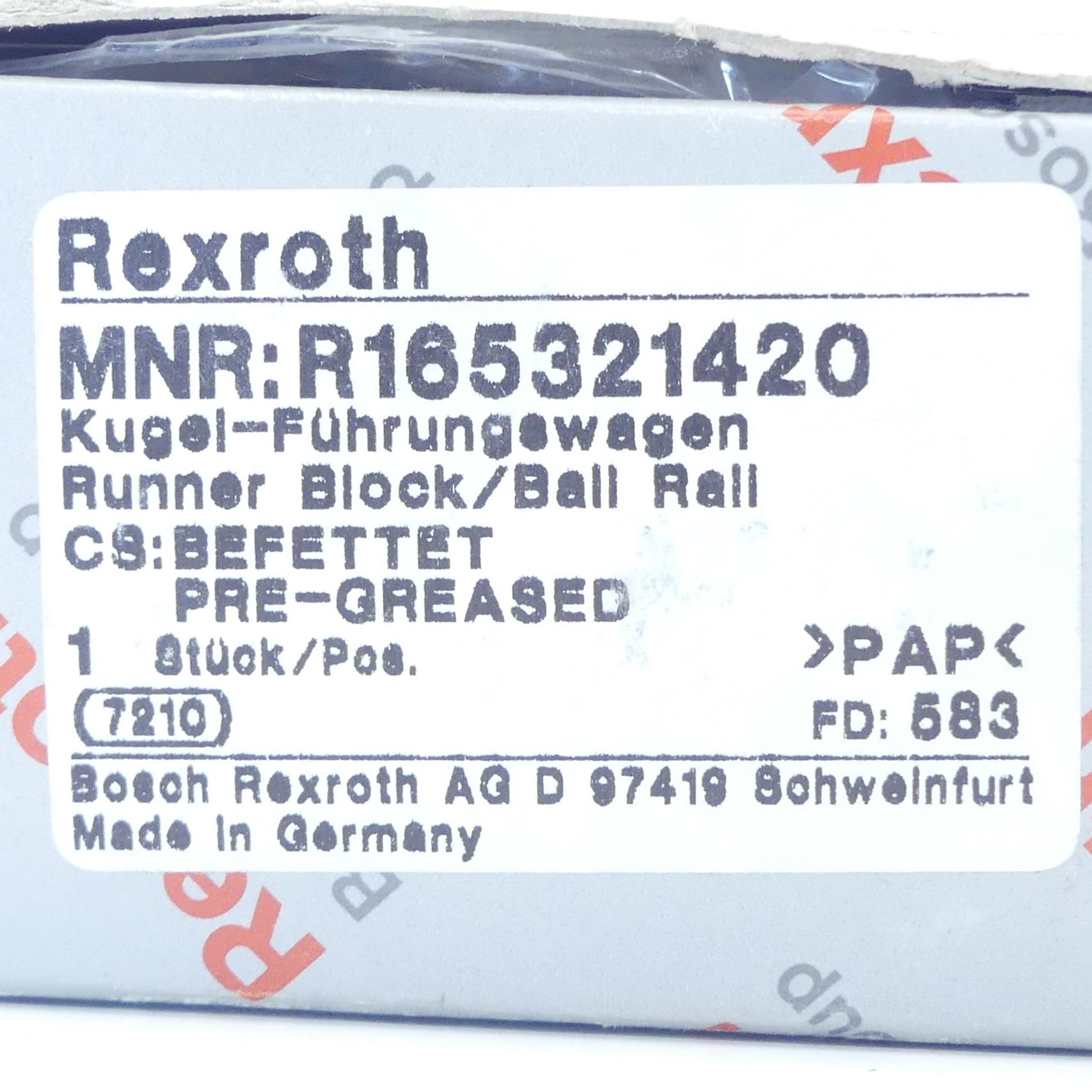 Produktfoto 2 von REXROTH Kugel-Führungswagen