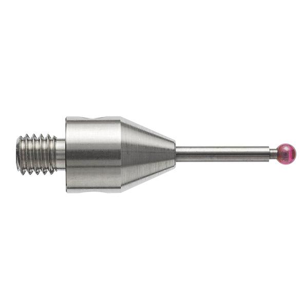 M4 Ø2 mm Rubinkugel, Hartmetallschaft, L 20 mm, EAL 10 mm