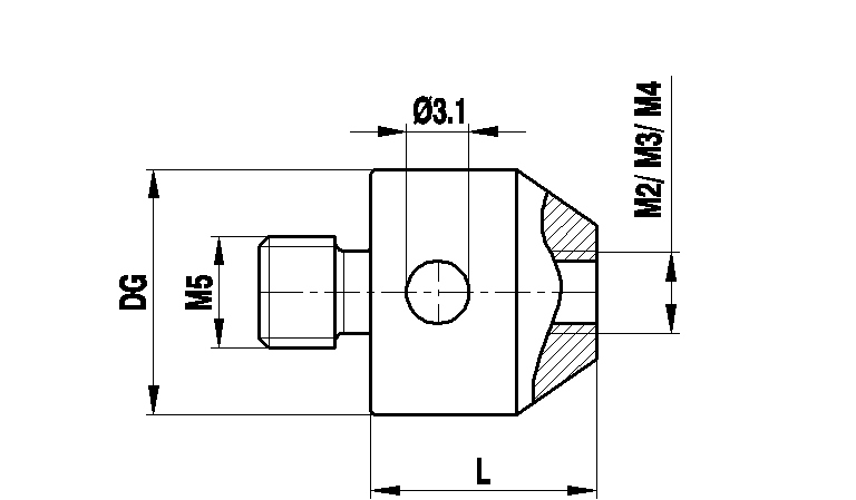 Produktfoto 2 von M5M auf M4F Adapter aus rostfreiem Stahl, L 10 mm, für Zeiss Anwendungen