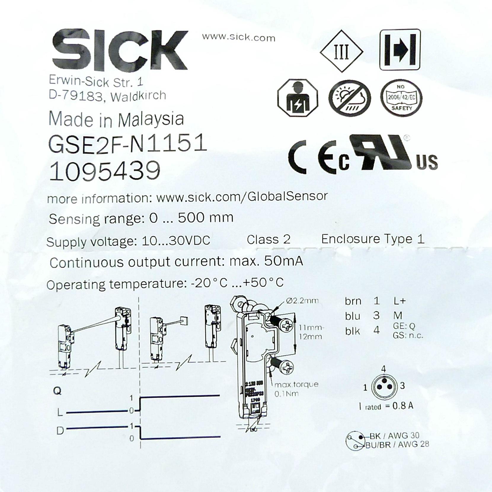 Produktfoto 2 von SICK Miniatur-Lichtschranken GSE2F-N1151