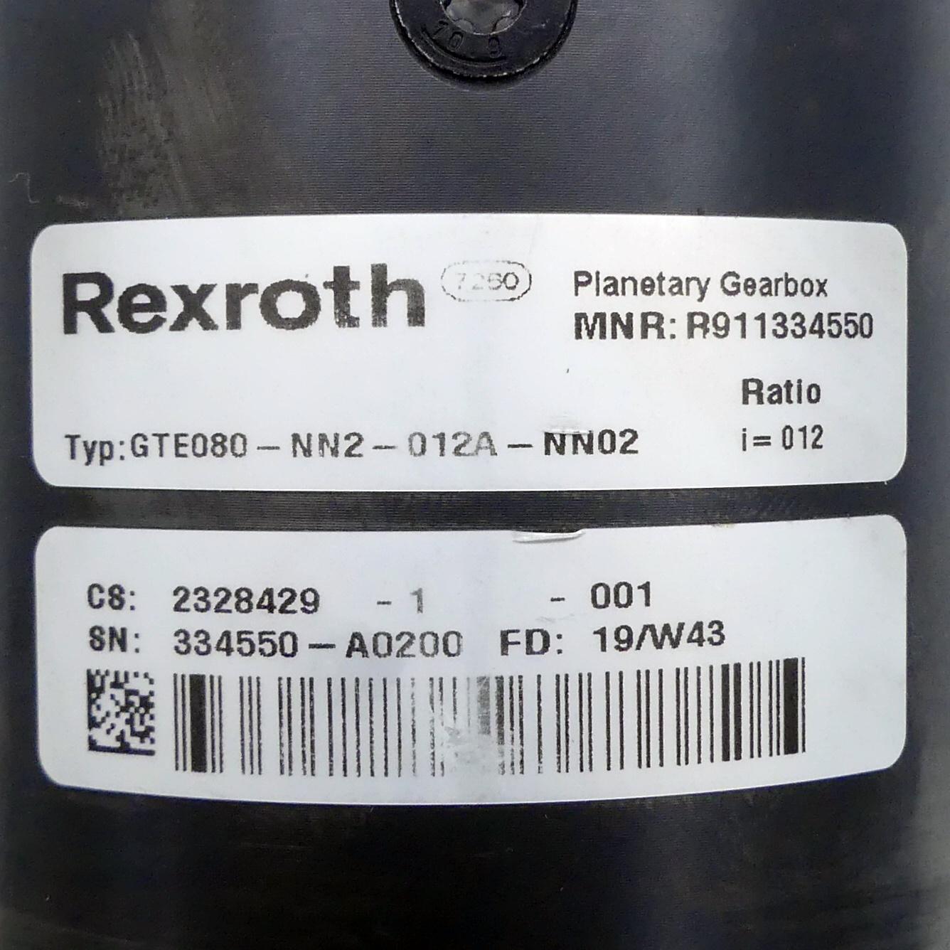 Produktfoto 2 von REXROTH Planetengetriebe GTE080-NN2-012A-NN02