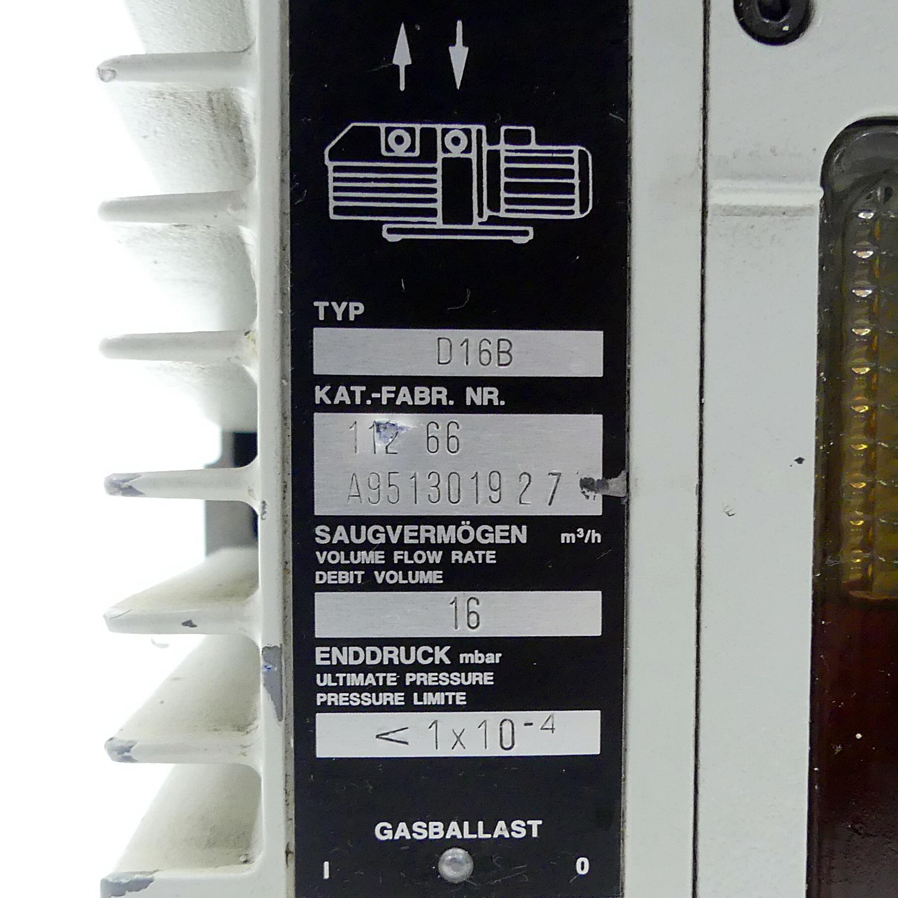 Produktfoto 2 von LEYBOLD Vacuumpumpe D16B