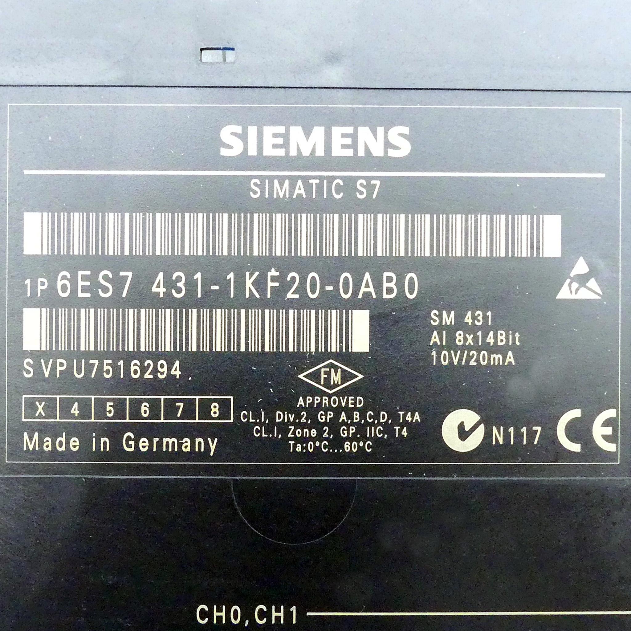 Produktfoto 2 von SIEMENS SIMATIC S7-400 Analogeingabe SM 431