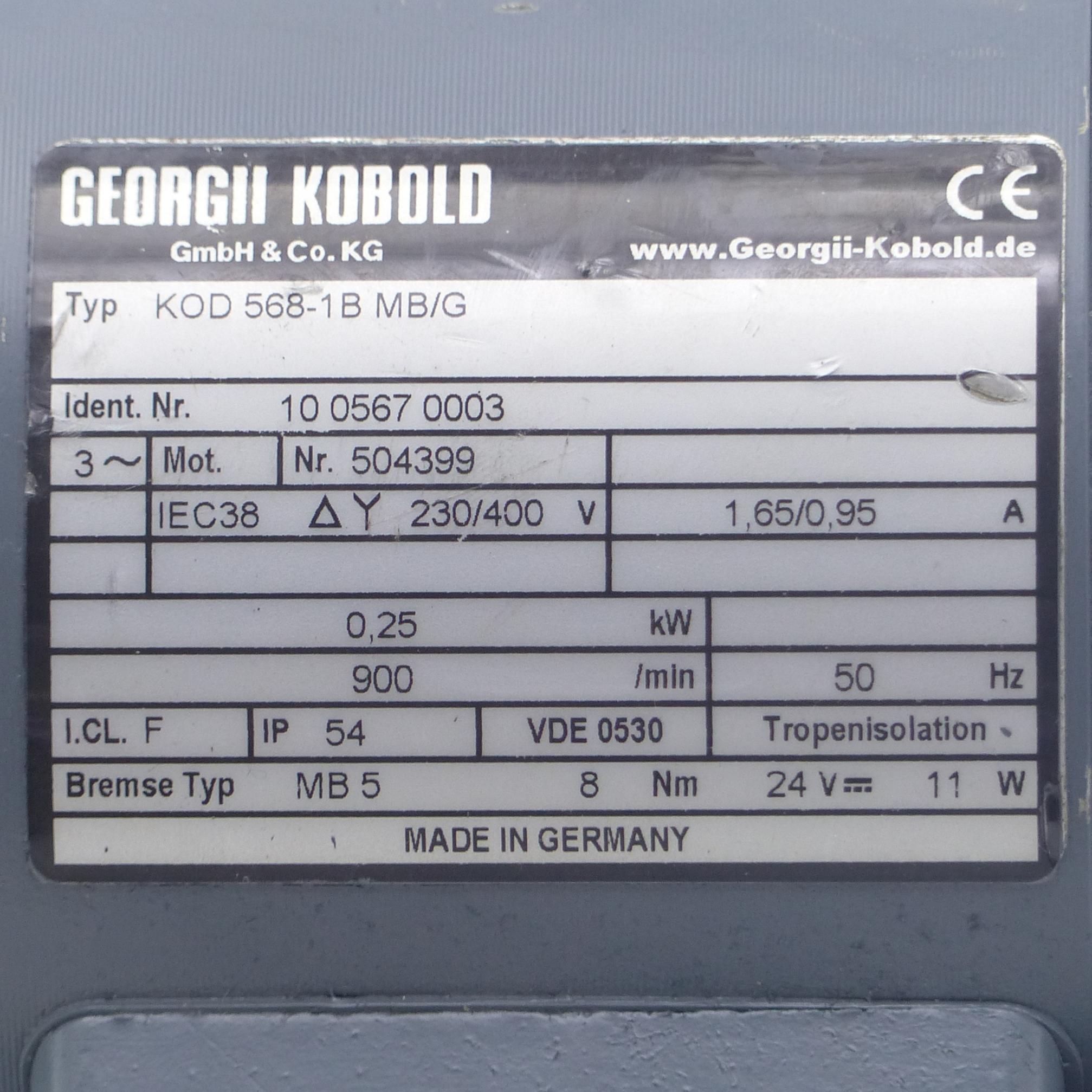 Produktfoto 2 von GEORGII KOBOLD Drehstrommotor KOD 568-1B MB/G