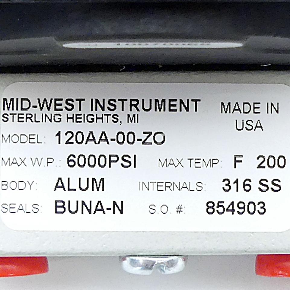 Produktfoto 2 von MID-WEST INSTRUMENT Differenzdruckmessgerät Model 120