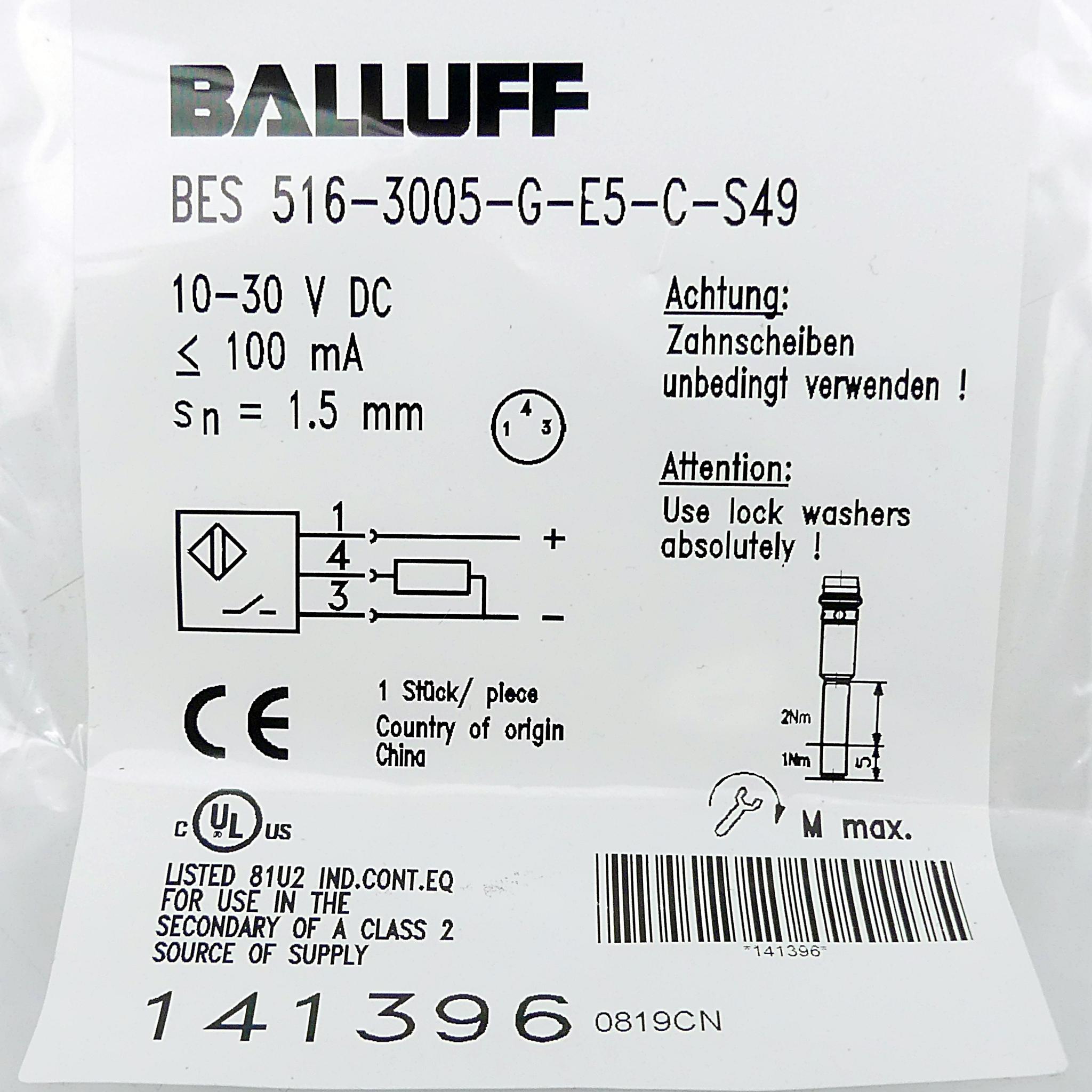 Produktfoto 2 von BALLUFF Induktiver Sensor BES00HF