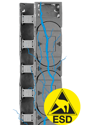 Produktfoto 1 von ESD-Energiekettenserie E4.80 | im Innen- und Außenradius zu öffnen | Innenhöhe: 80 mm