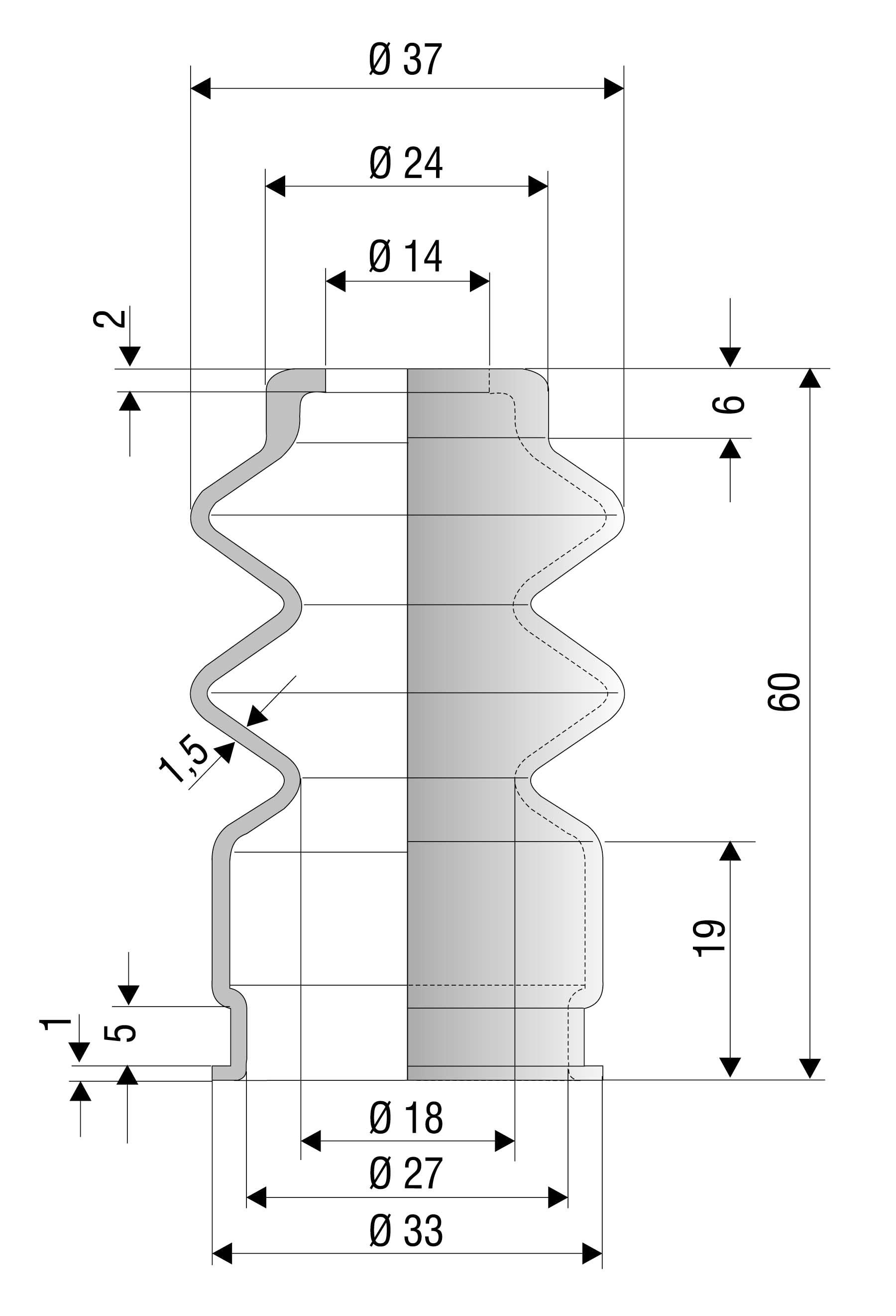 Produktfoto 2 von Faltenbalg F-2239-CR