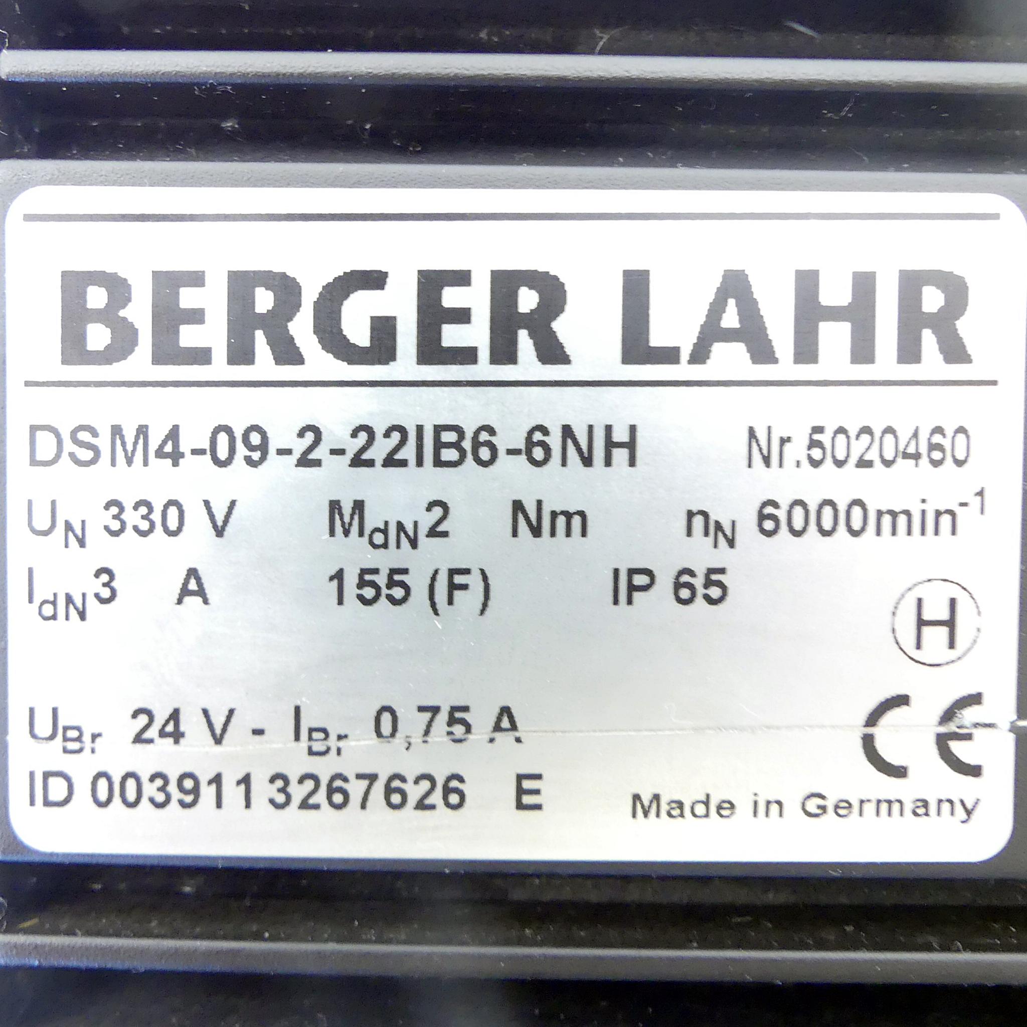 Produktfoto 2 von BERGER LAHR Servomotor DSM4-09-2-22IB6-6NH