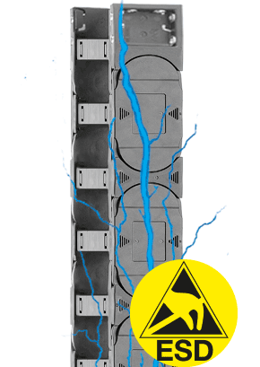 Produktfoto 1 von ESD-Energiekettenserie E4.32 | im Innen- und Außenradius zu öffnen | Innenhöhe: 32 mm