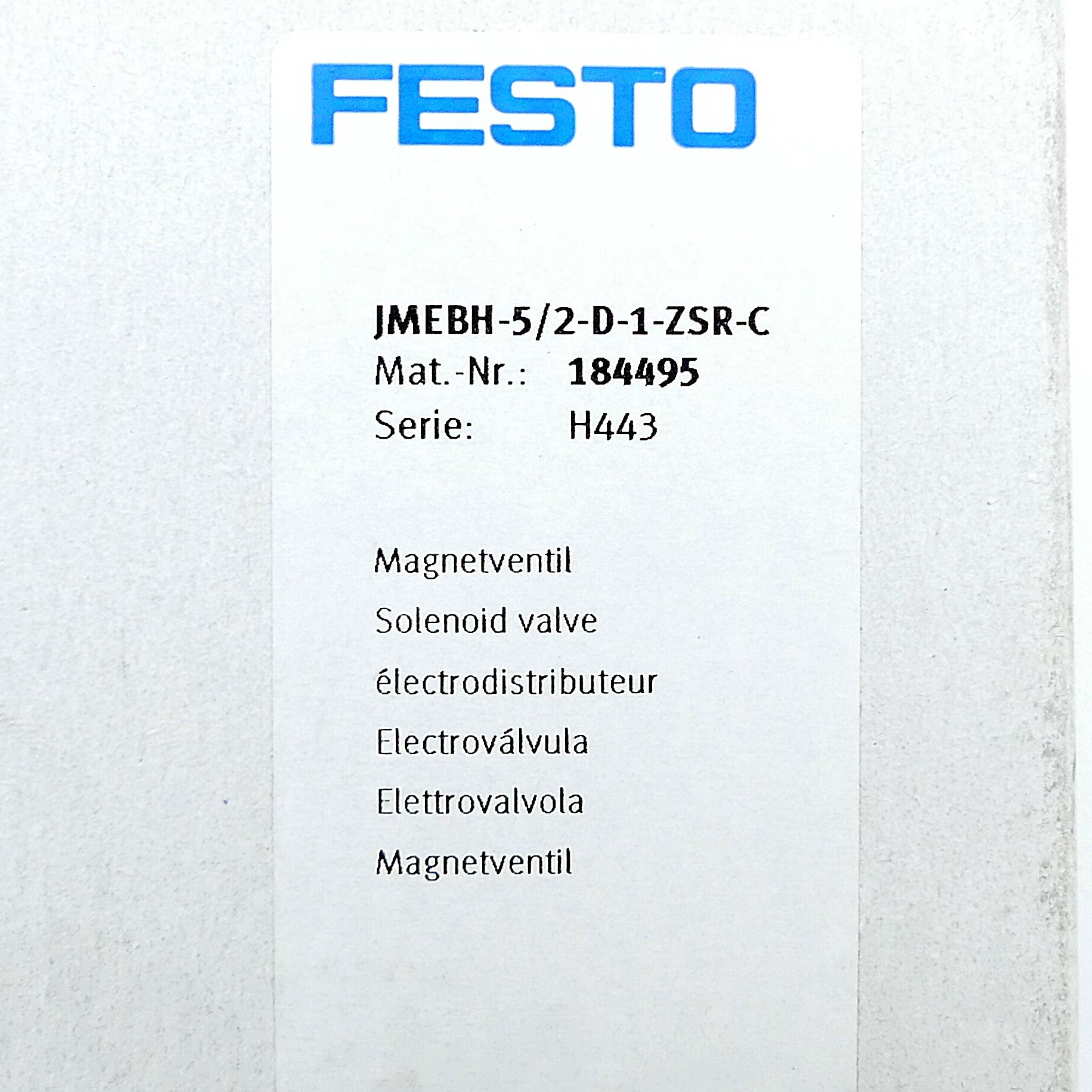 Produktfoto 2 von FESTO Magnetventil JMEBH-5/2-D-1-ZSR-C