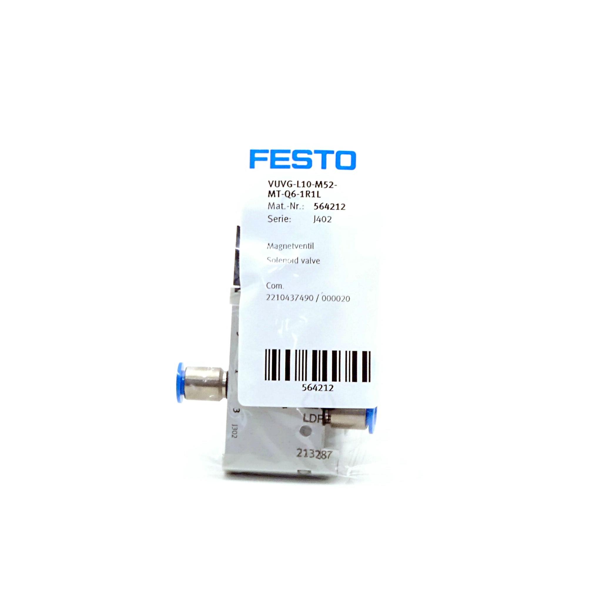 Produktfoto 2 von FESTO Magnetventil VUVG-L10-M52-MT-Q6-1R1L