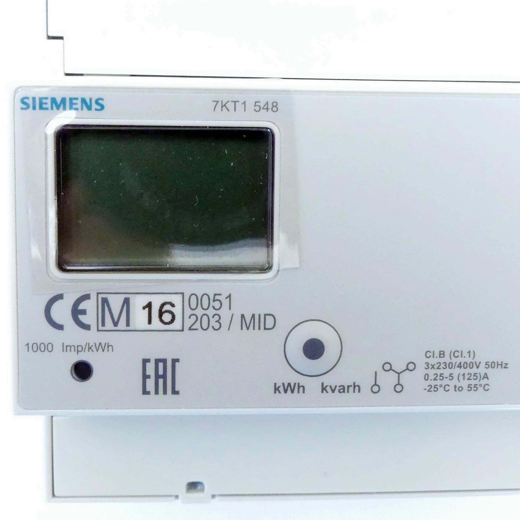 Produktfoto 2 von SIEMENS 3-Phasen Energiezähler 7KT1 548