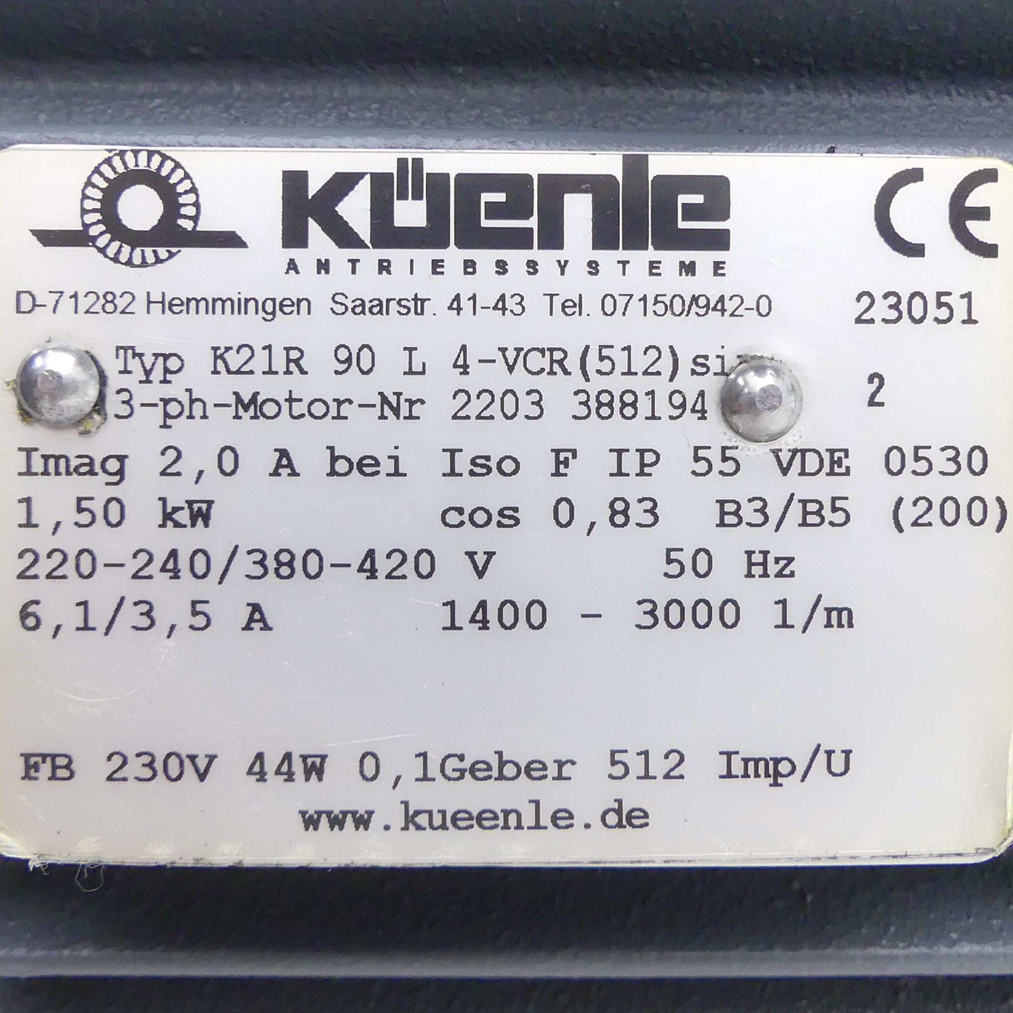 Produktfoto 2 von KüENLE Drehstrommotor K21R 90 L 4-VCR