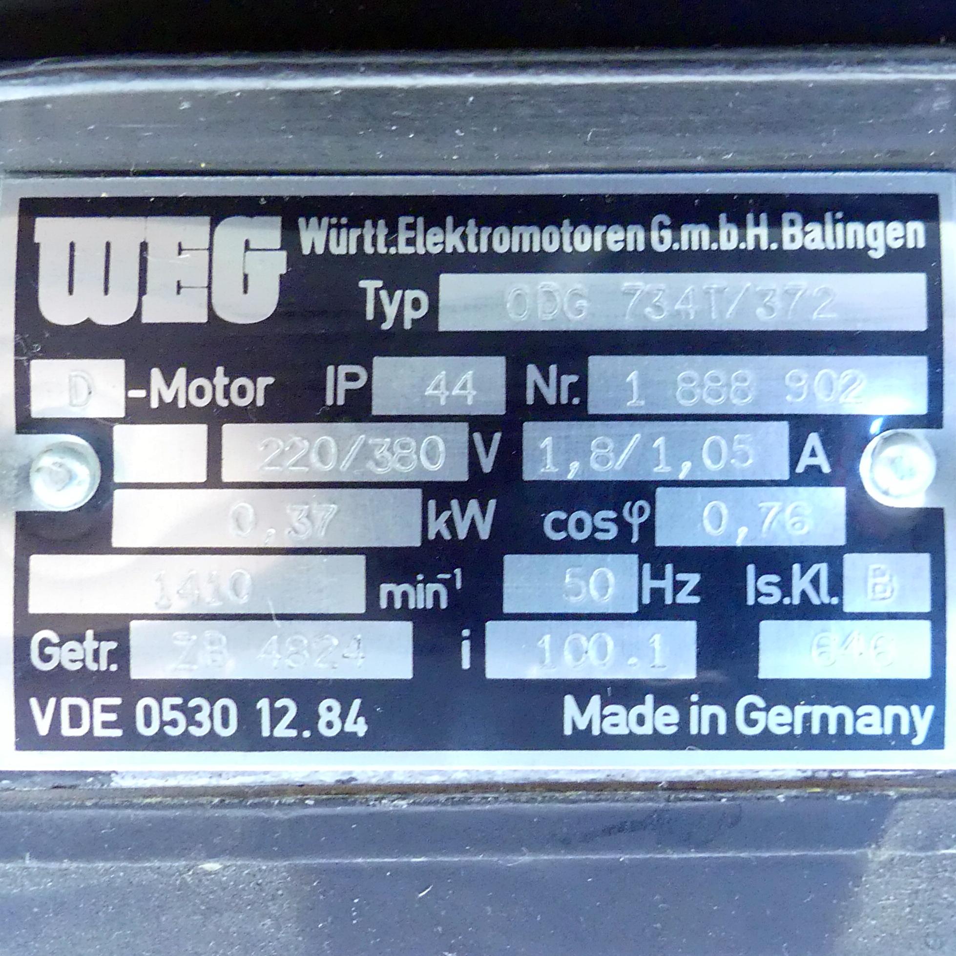 Produktfoto 2 von WEG Getriebemotor ODG 734T/372 + ZB 4824