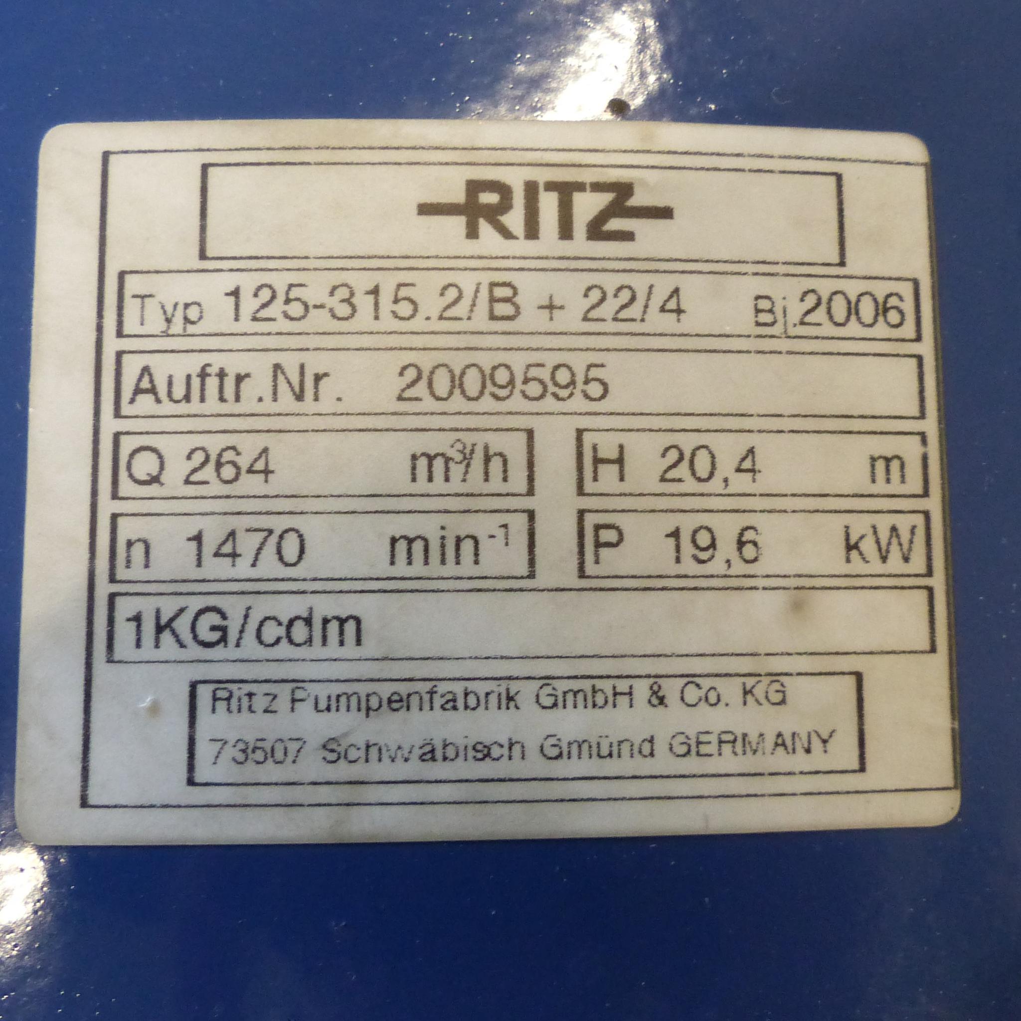 Produktfoto 2 von RITZ Kreiselpumpe 125-315.2B+22/4