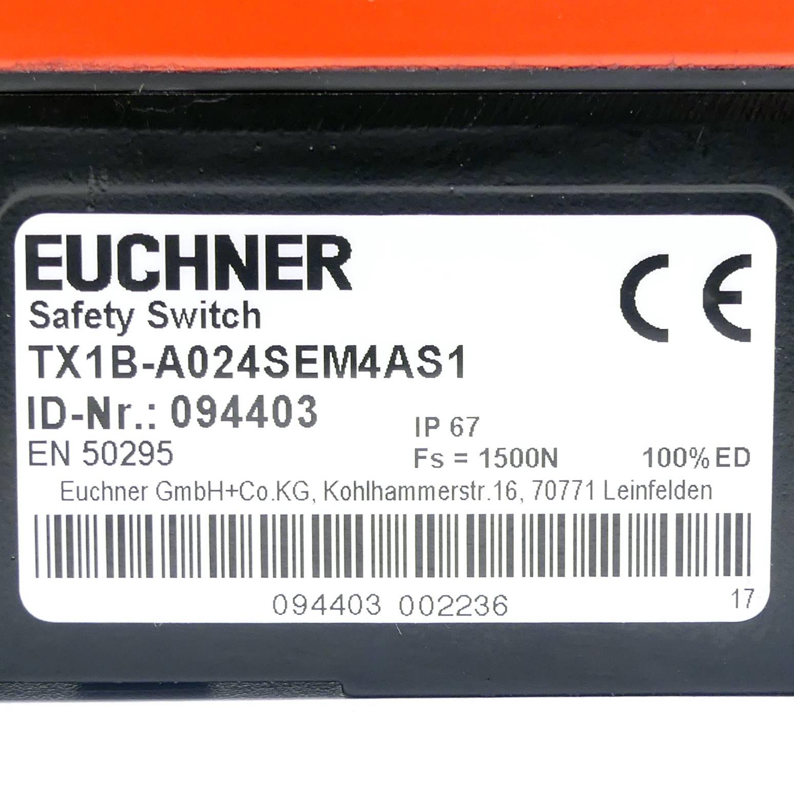 Produktfoto 2 von EUCHNER Sicherheitsschalter TX1B-A024SEM4AS1