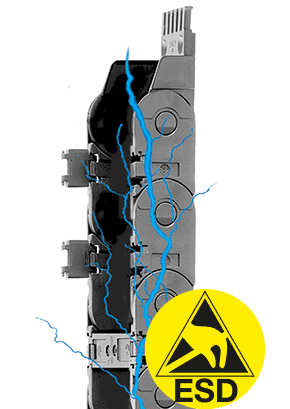 ESD-Energiekettenserie 2500 | im Außenradius zu öffnen | Innenhöhe: 25 mm
