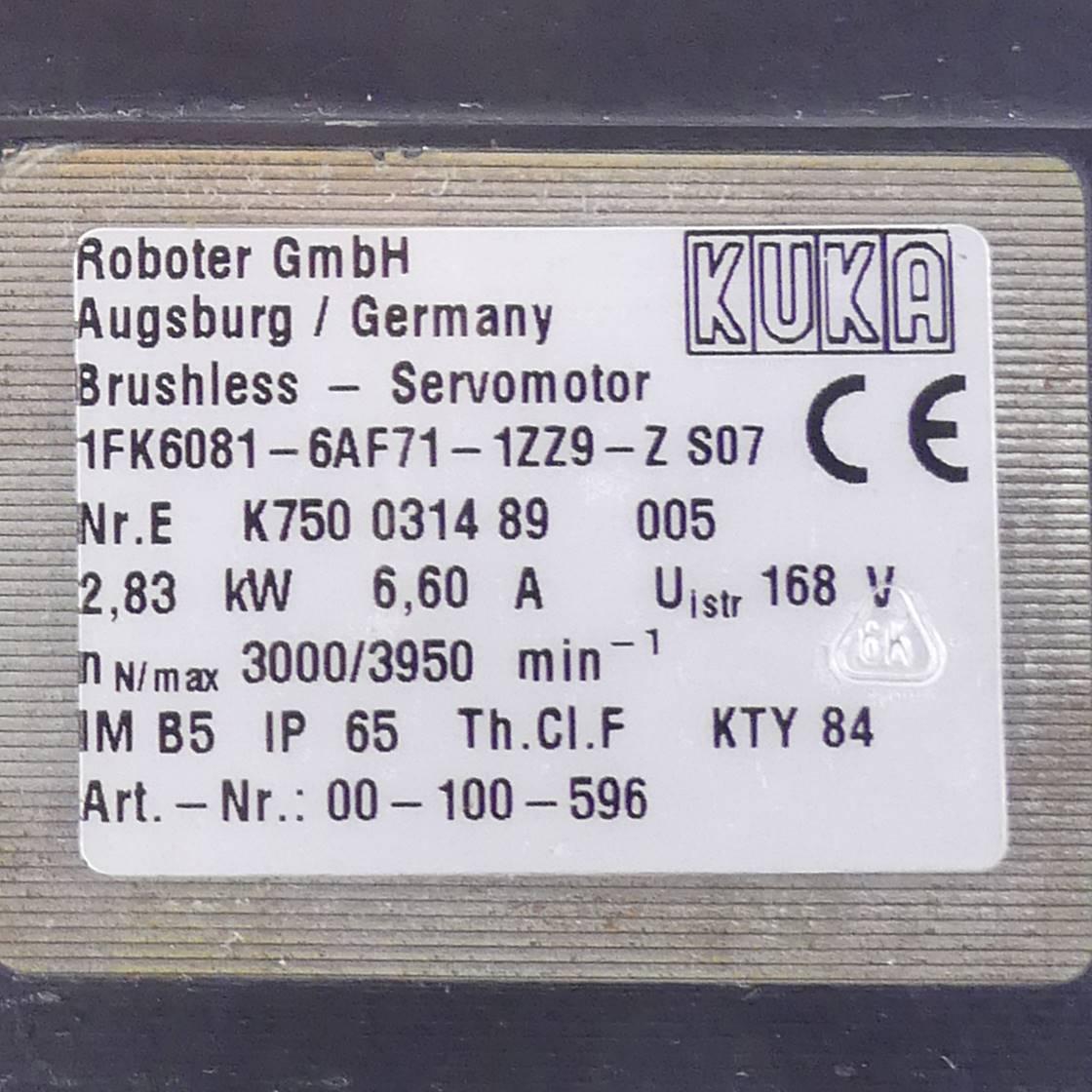 Produktfoto 2 von KUKA Servomotor 1KF6081-6AF71-1ZZ9-ZS07