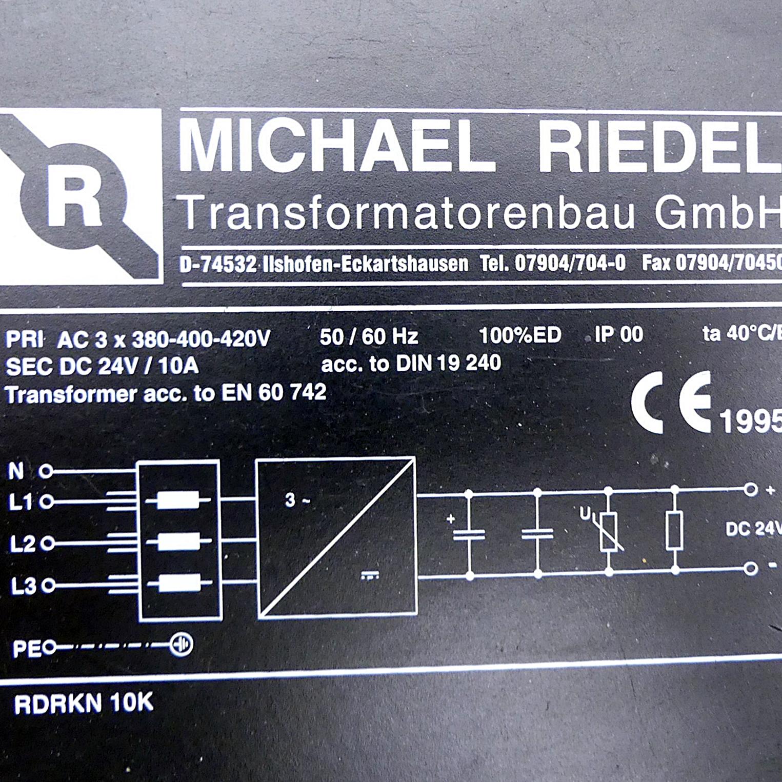 Produktfoto 2 von MICHAEL RIEDEL TRANSFORMATORENBAU Transformator RDRKN 10