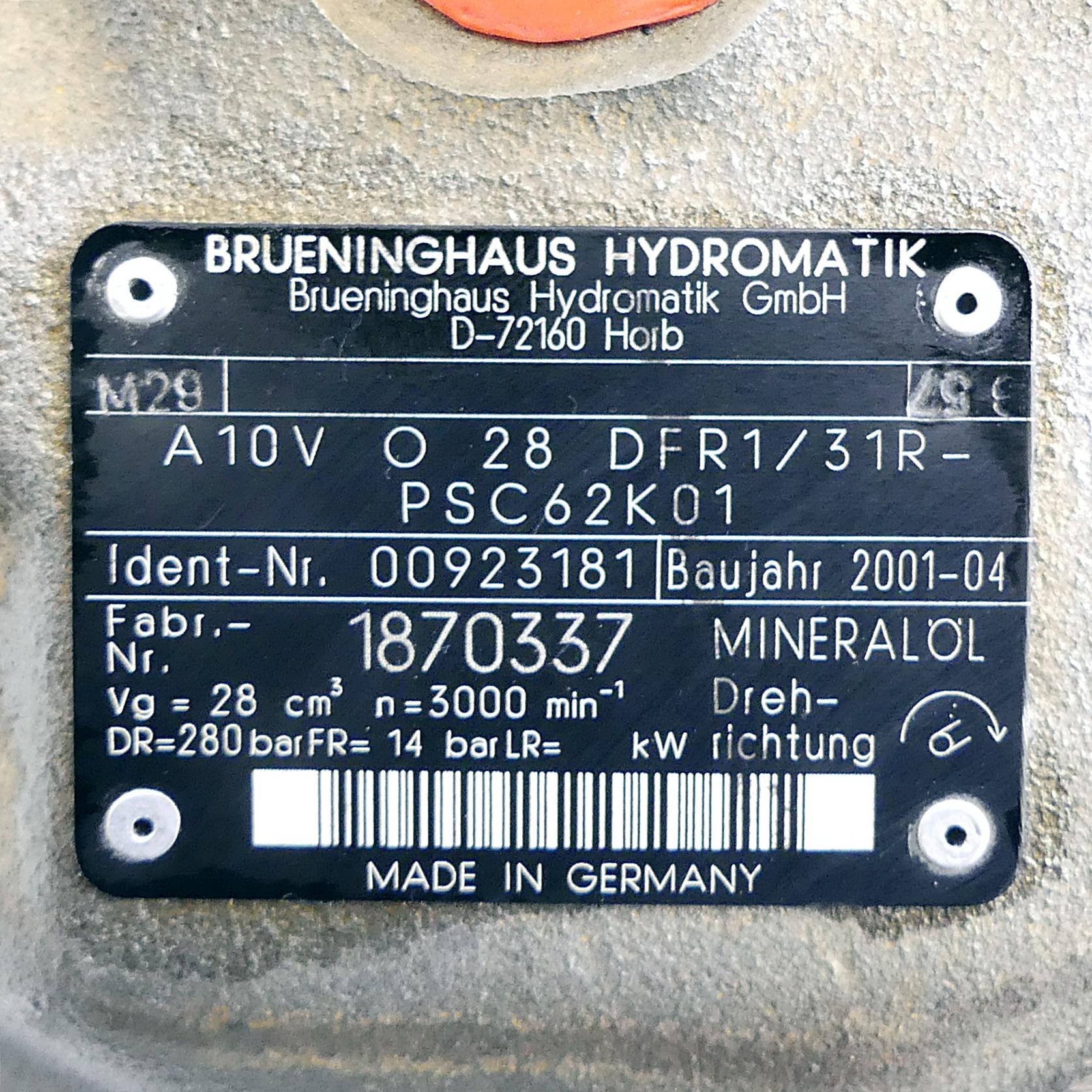 Produktfoto 2 von BRUENINGHAUS HYDROMATIK Axialkolbenpumpe 1870337