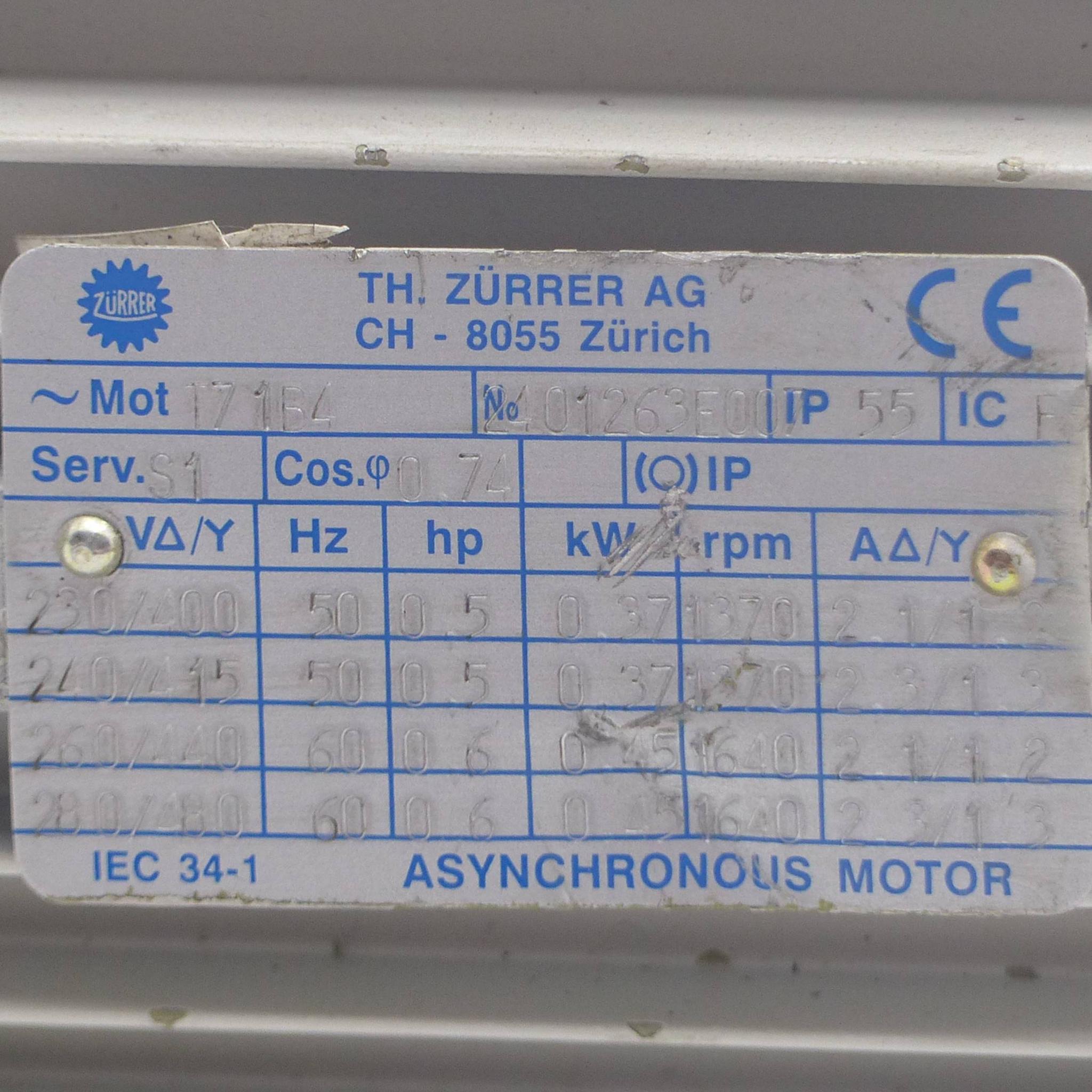 Produktfoto 2 von TH ZüRRER Getriebemotor T71B4