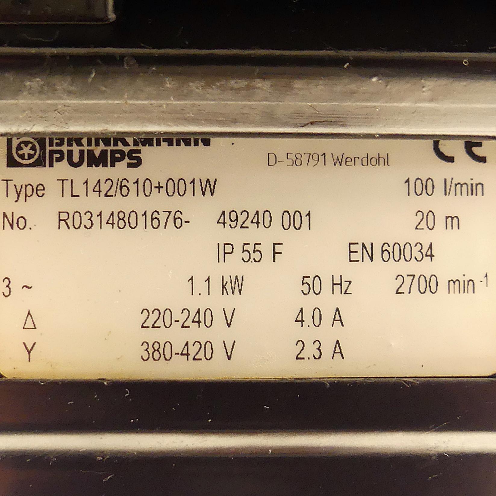 Produktfoto 2 von BRINKMANN PUMPS Tauchpumpe TL142/610+001W