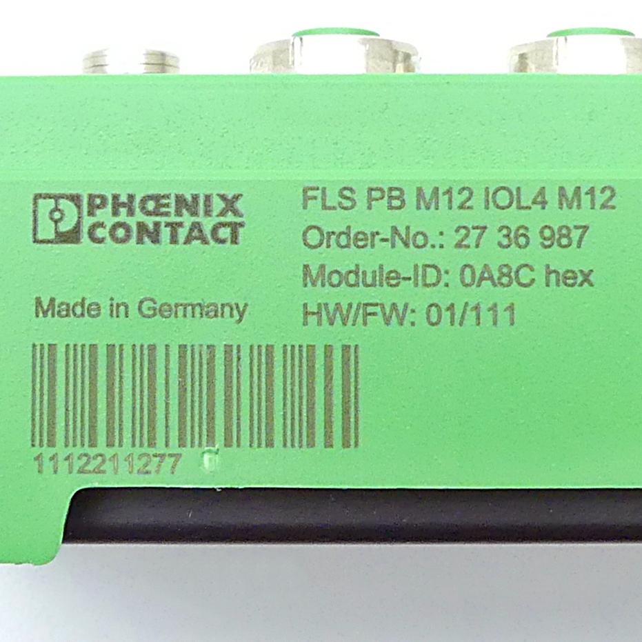 Produktfoto 2 von PHOENIX CONTACT Dezentrales I/O-Gerät FLS PB M12 IOL 4 M12